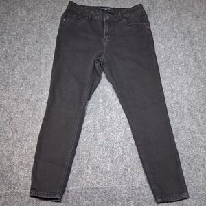 Adrienne Vittadini Jeans Skinny Leg Women's Size 16W AVG Black 5-Pocket Mid Rise